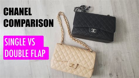 chanel single flap vs double|authentic chanel double flap bag.